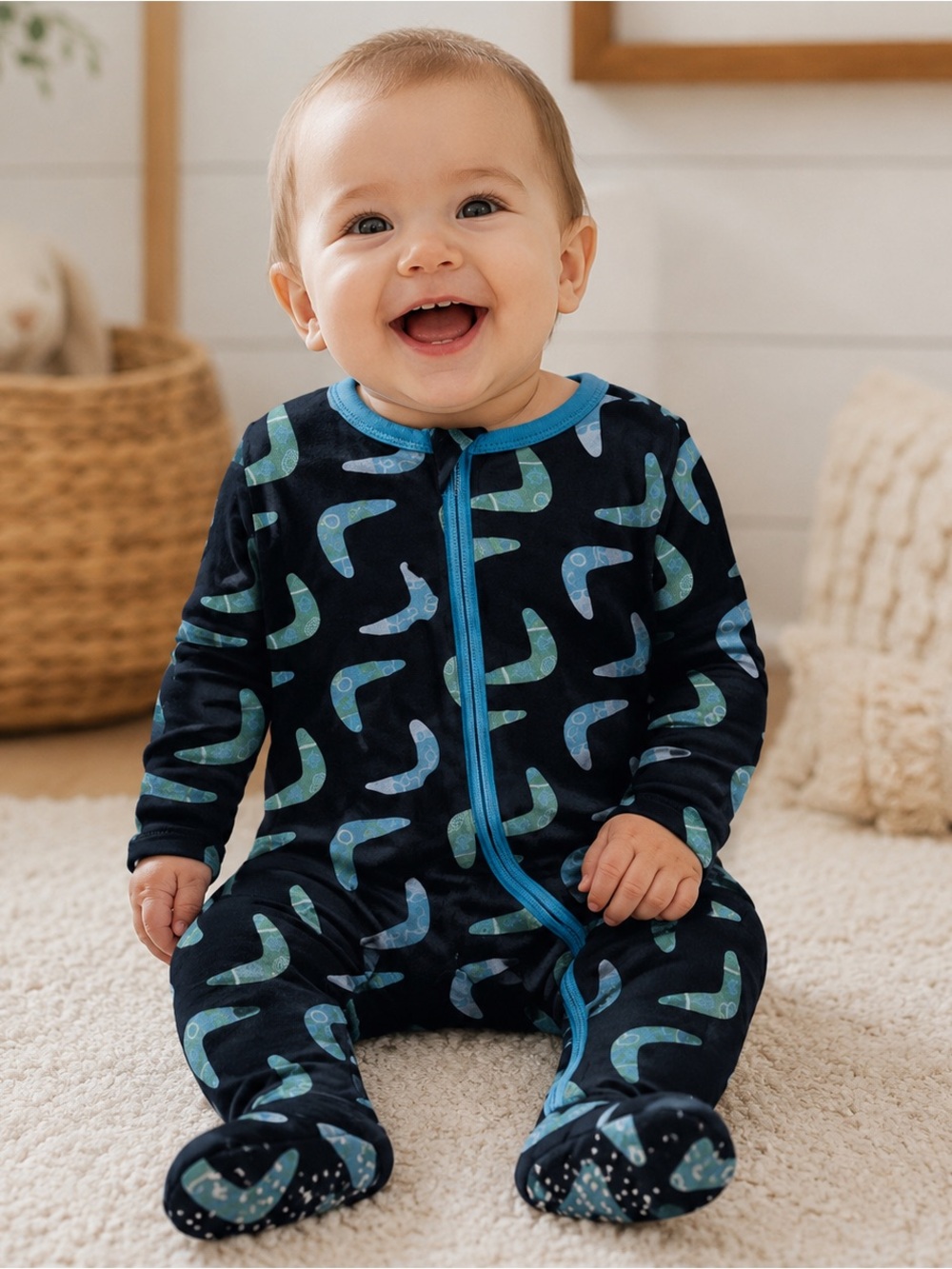 Kickee Pants Bamboo Footed Sleeper Pajamas 9–12 Months Boomerang #1280